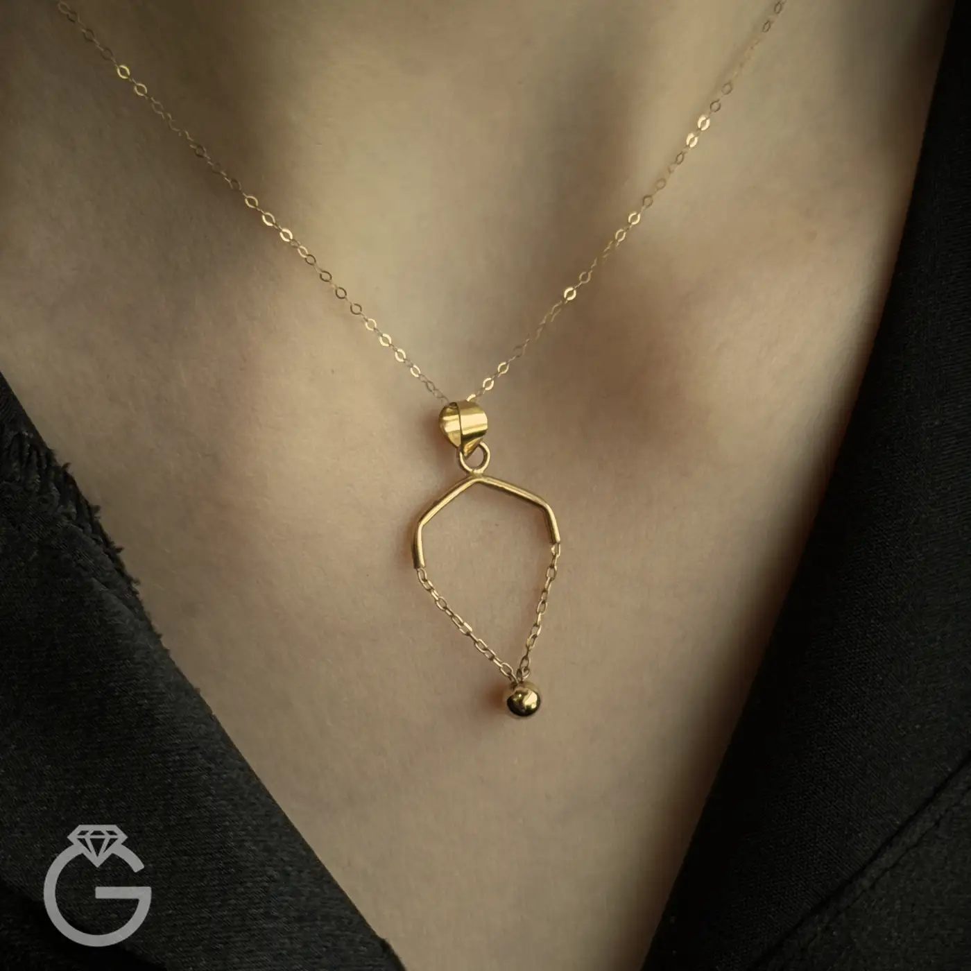 IMG_2461 آویز طلا مینیمال زنجیر و گوی