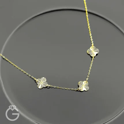 گردنبند طلا ونکلیف تراش متصل