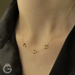 گردنبند طلا ونکلیف تراش متصل