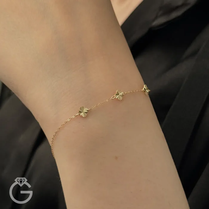 دستبند طلا ونکلیف تراش متصل