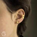 گوشواره میخی طلا ونکلیف تراش
