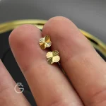 گوشواره میخی طلا ونکلیف تراش