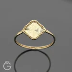 انگشتر طلای لوزی تراش