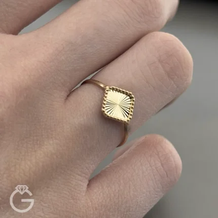 انگشتر طلای لوزی تراش