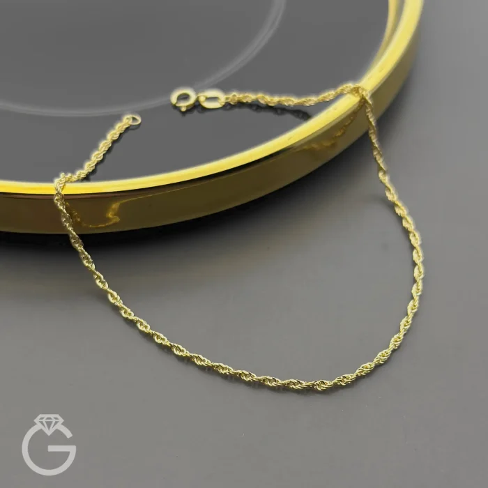 دستبند طلای طنابی قطر 2 (1) دستبند طلای طنابی قطر 2