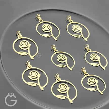 آویز طلای گل