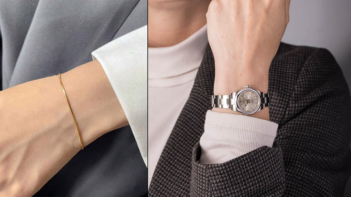 دستبند طلای هرینگبون، ظرافت کلاسیک با ساعت‌های مینیمال