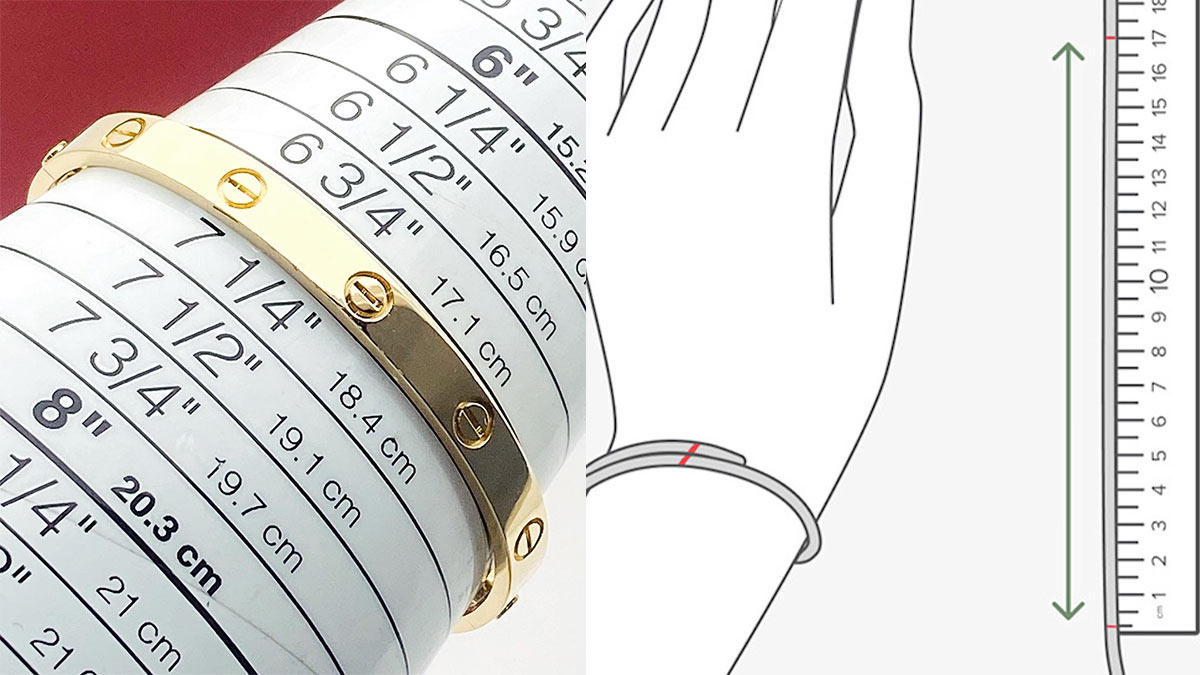 راهنمای اندازه گیری سایز دستبند طلا + جدول سایزبندی