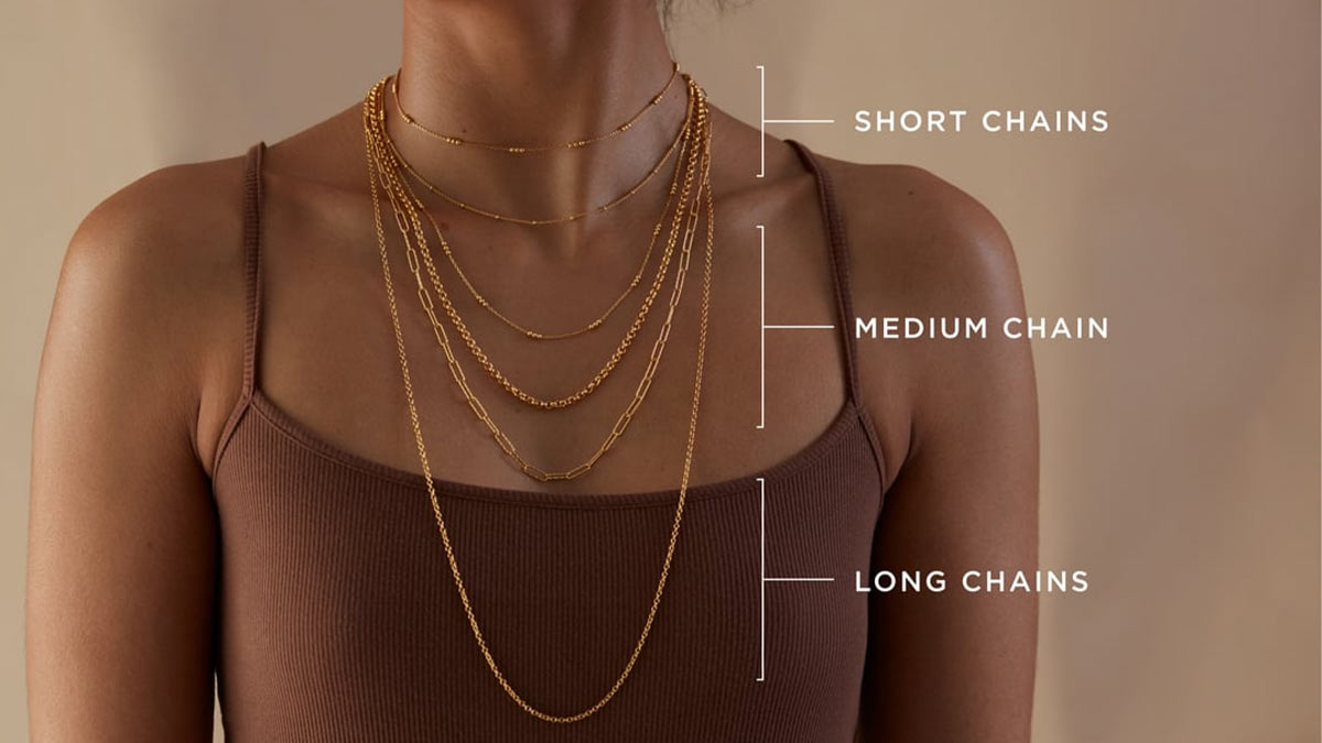 راهنمای اندازه گیری سایز گردنبند طلا