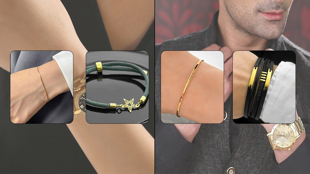 مدل های محبوب دستبند طلا برای ست با ساعت