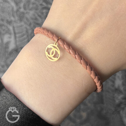 دستبند طلا و چرمی اسپرت چنل