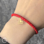 دستبند طلا و چرمی اسپرت قلب