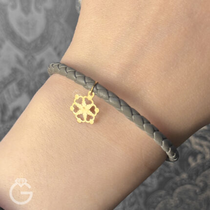 دستبند طلا و چرمی اسپرت برف