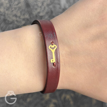 دستبند طلا و چرمی اسپرت