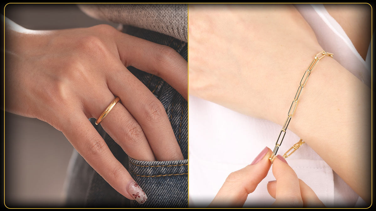 ست اکسسوری های طلا متناسب با استایل رسمی