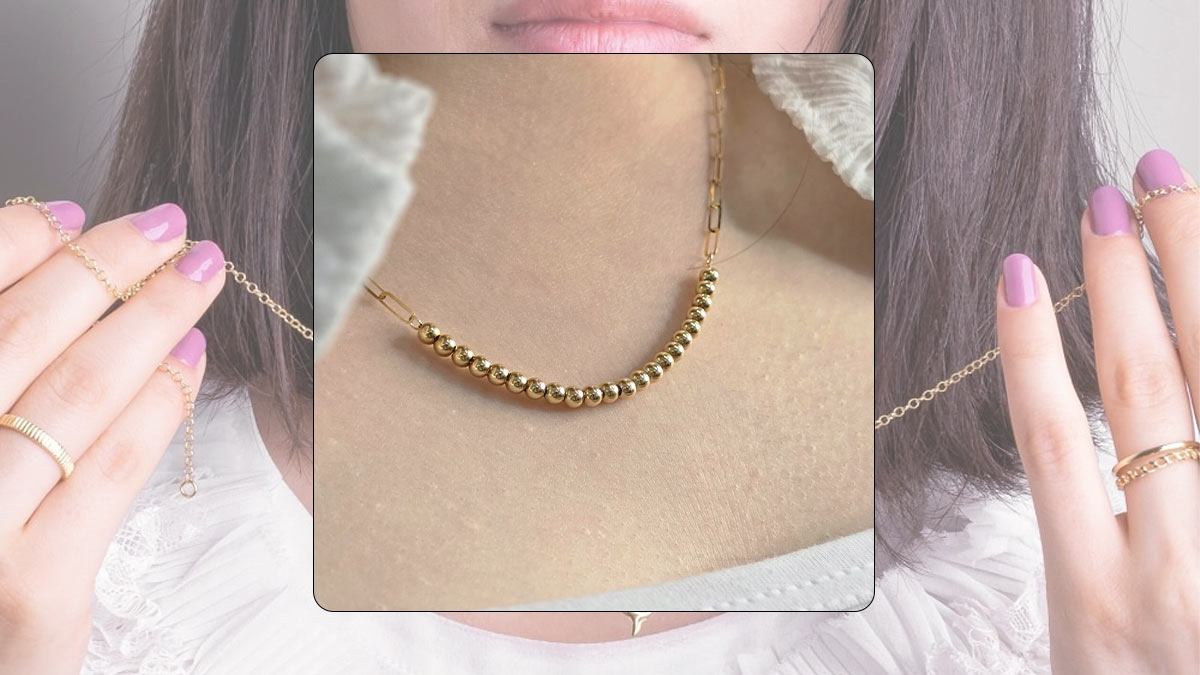 گردنبندهای طلای گوی و هرمس