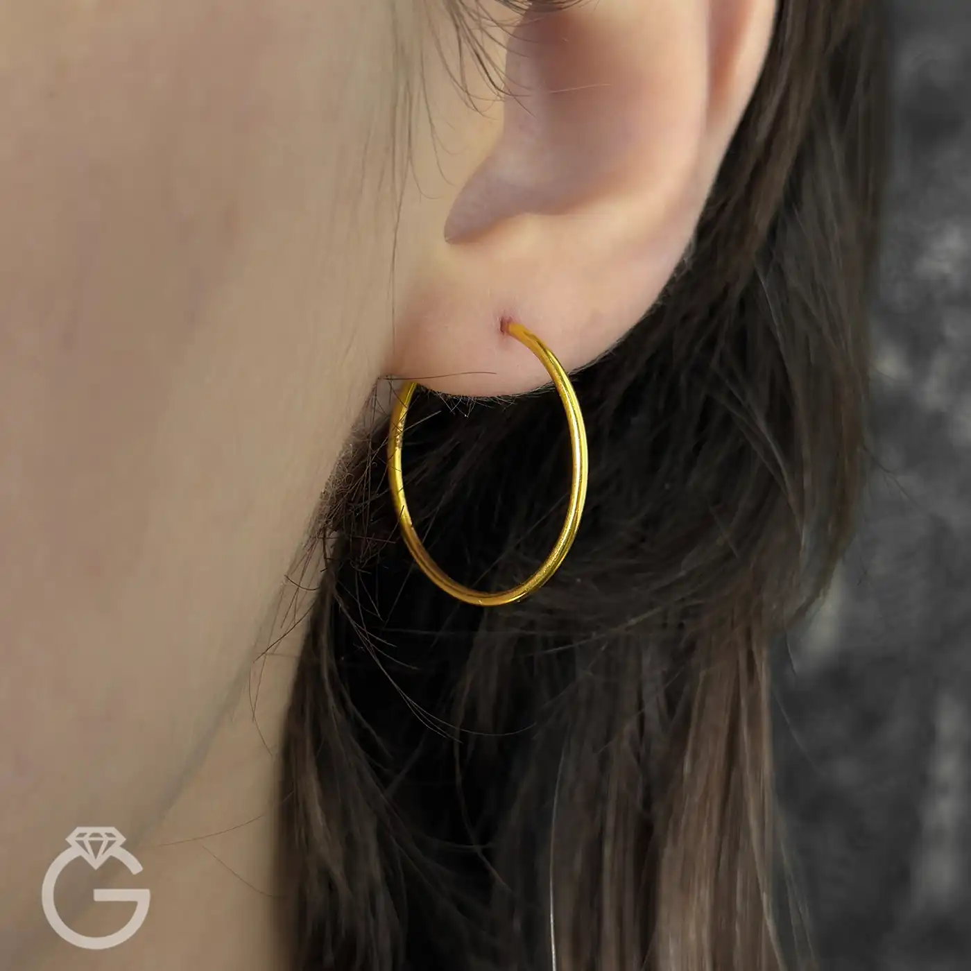 گوشواره حلقه ای طلا قطر 2.5 (2)