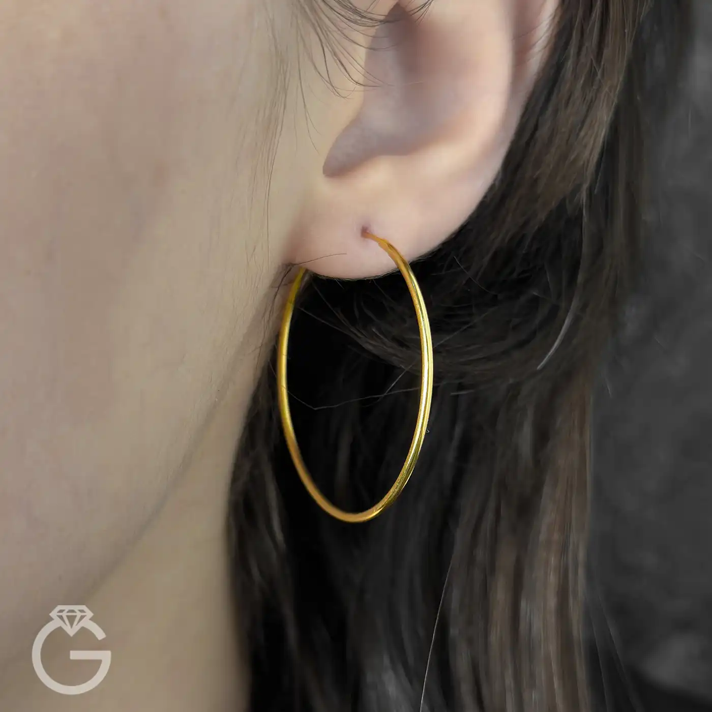 گوشواره حلقه ای طلا قطر 3.5 (2)