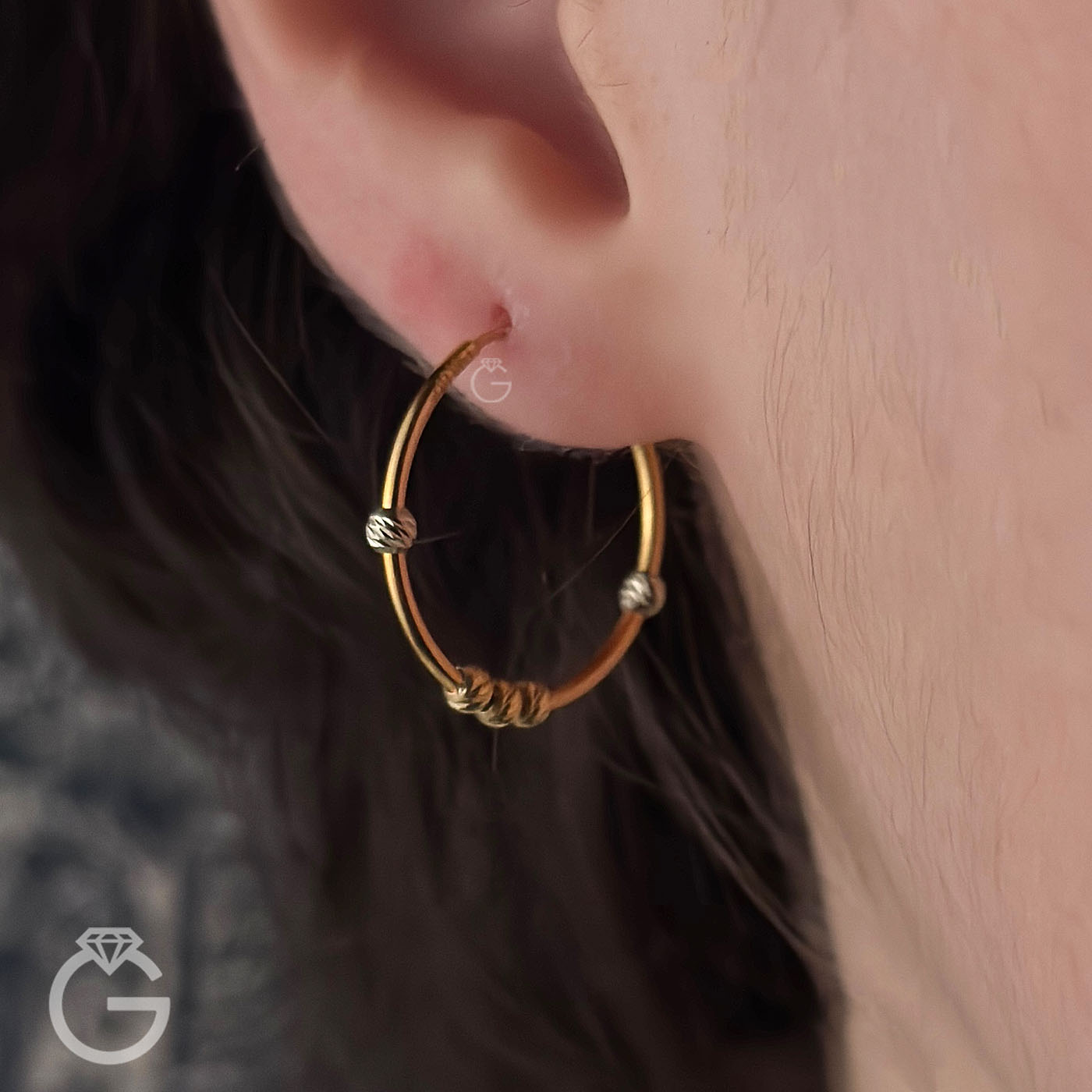 گوشواره طلا حلقه ای البرنادو قطر 2 (1)