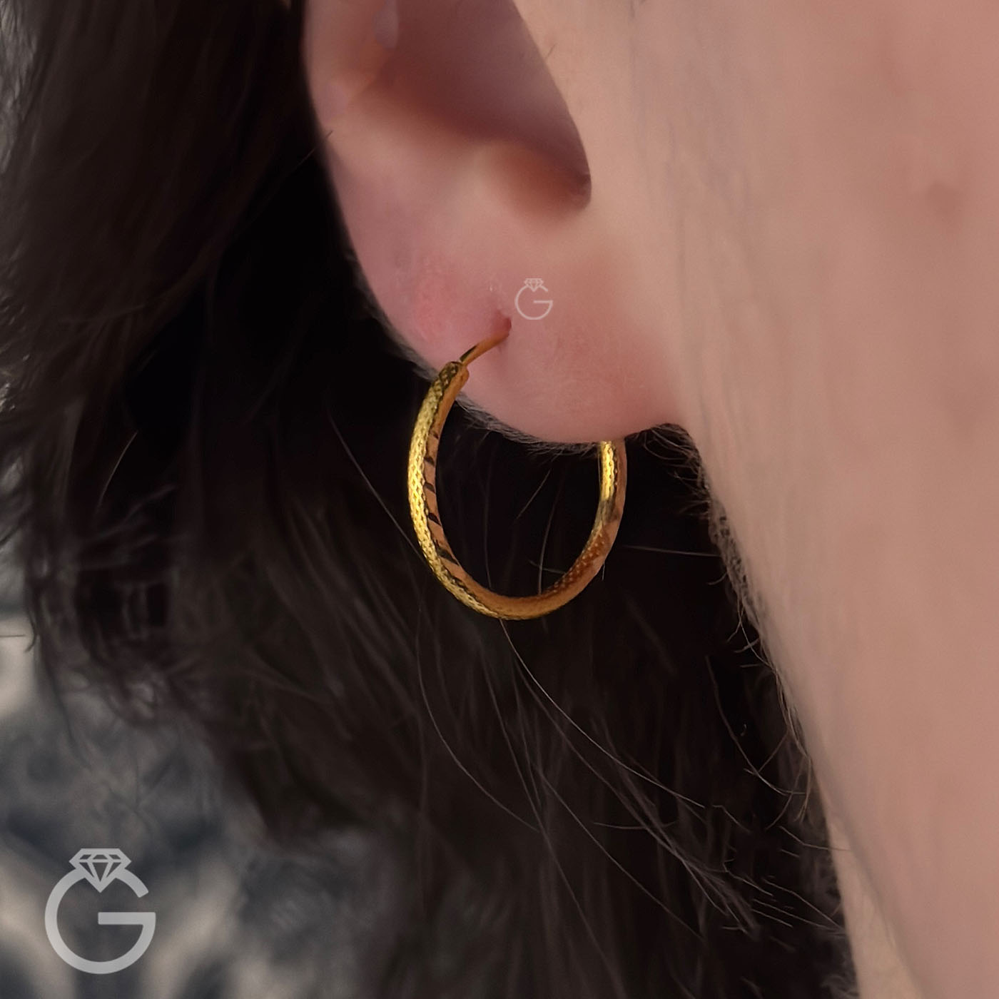 گوشواره طلا حلقه ای تراش (2)