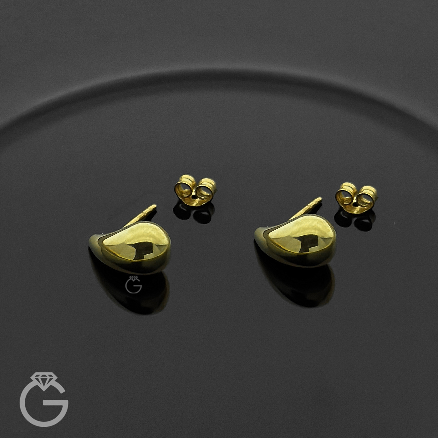 گوشواره طلا میخی طرح اشک دامله (2)