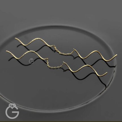 گوشواره طلای کرلی تراش دار