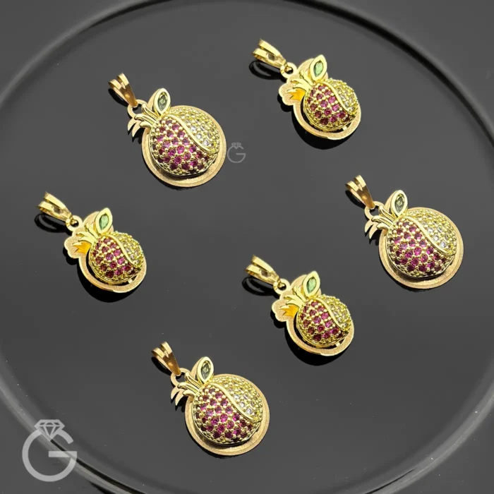 آویز طلا طرح انار کامل (1)