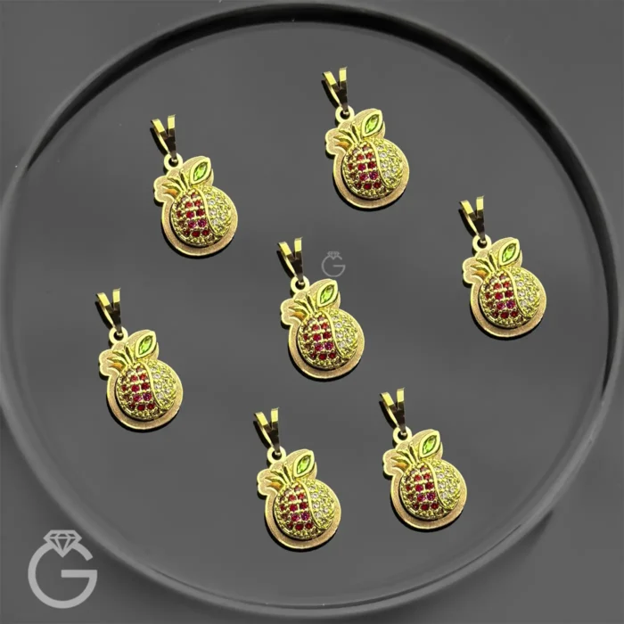 آویز طلا طرح انار کامل (1)