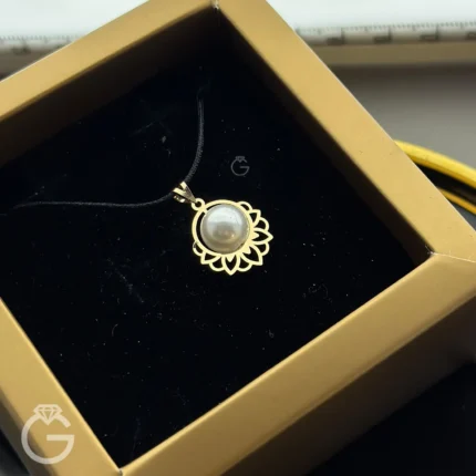 آویز طلای اسلیمی مرواریدی