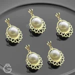 آویز طلای اسلیمی مرواریدی