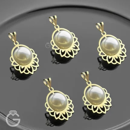 آویز طلای اسلیمی مرواریدی