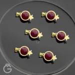 آویز طلای انار با سنگ عقیق