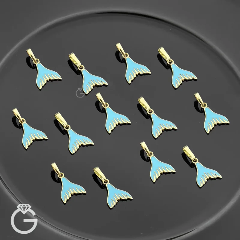 آویز طلای دم وال میناکاری