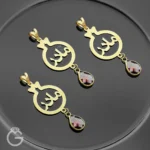 آویز طلای مادر با سنگ یاقوت