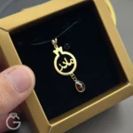 آویز طلای مادر با سنگ یاقوت