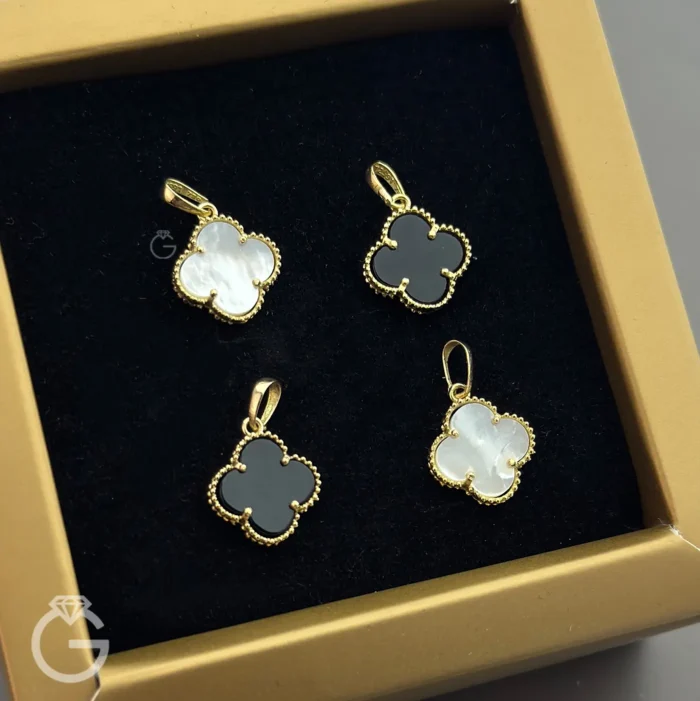 آویز طلای ونکلیف اونیکس و صدف