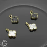 آویز طلای ونکلیف اونیکس و صدف