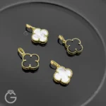 آویز طلای ونکلیف اونیکس و صدف