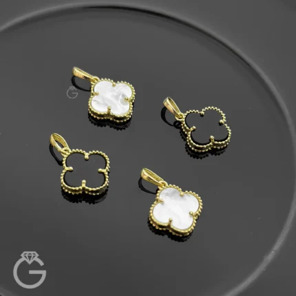 آویز طلای ونکلیف اونیکس و صدف