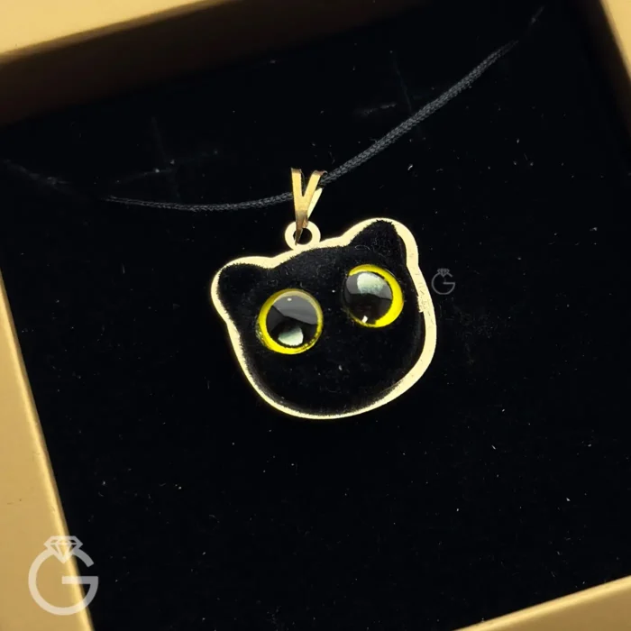 آویز طلای گربه مخملی