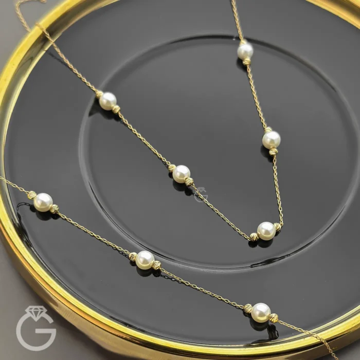 نیمست طلای گوی و مروارید شل