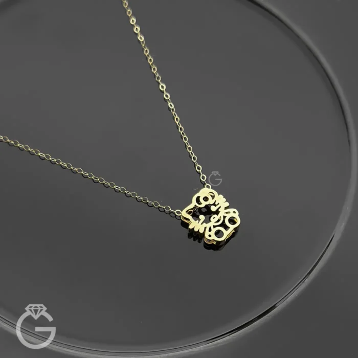 گردنبند طلای کیتی سه بعدی