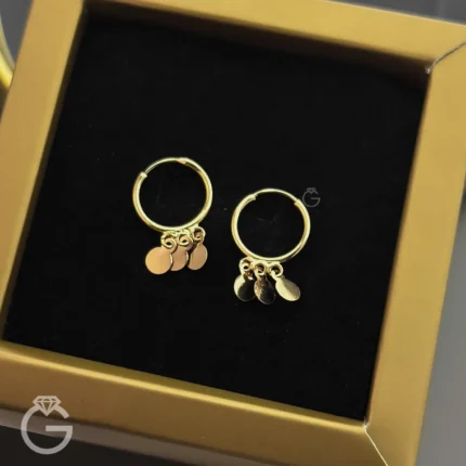 گوشواره طلا روکو آویز دایره