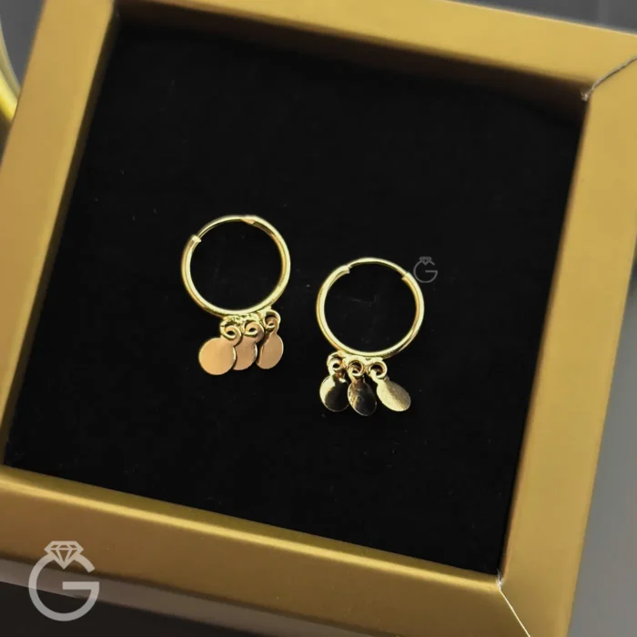 گوشواره طلا روکو آویز دایره