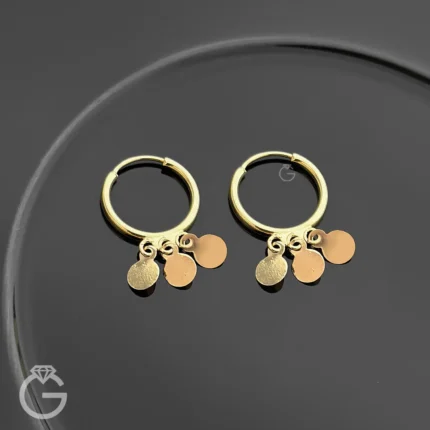 گوشواره طلا روکو آویز دایره