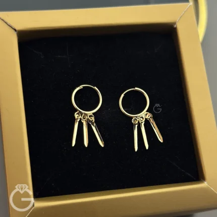 گوشواره طلا روکو همراه با آویز