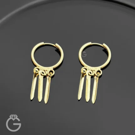 گوشواره طلا روکو همراه با آویز