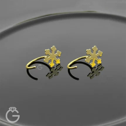 گوشواره طلا پرسنگی طرح برف