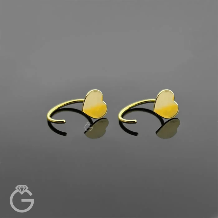 گوشواره طلا پرسنگی طرح قلب (2)