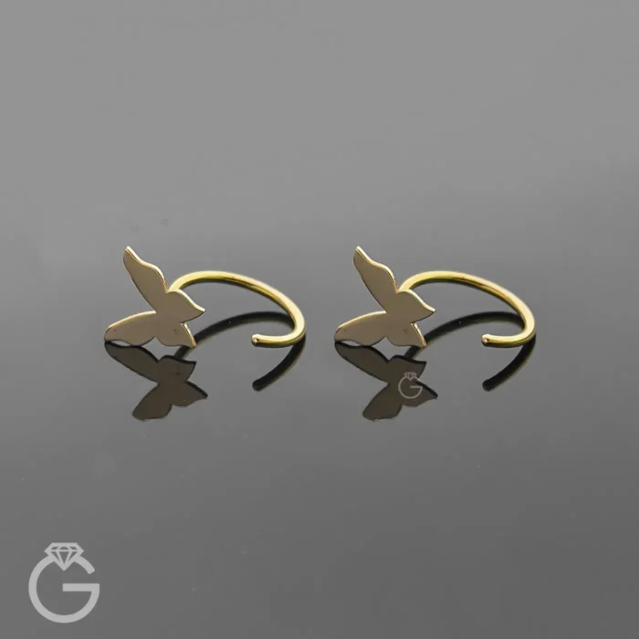 گوشواره طلا پرسنگی طرح پروانه